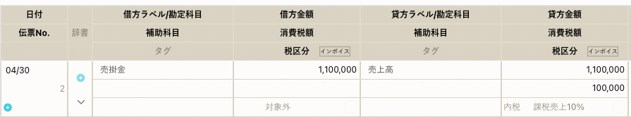 全力会計　内税での税抜経理方式登録サンプル